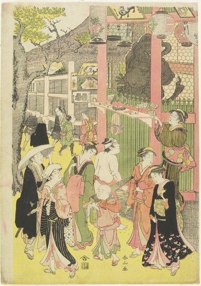 (Menschenmenge am Tor des Asakusa-Tempels), 1782-1798 von Katsukawa Shunzan